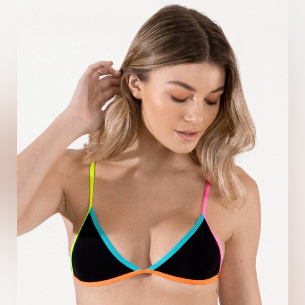 Oneone swimwear alli top, black multicolor